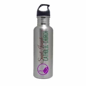 25 Oz. Stainless Steel Water Bottle w/Black Loop Lid