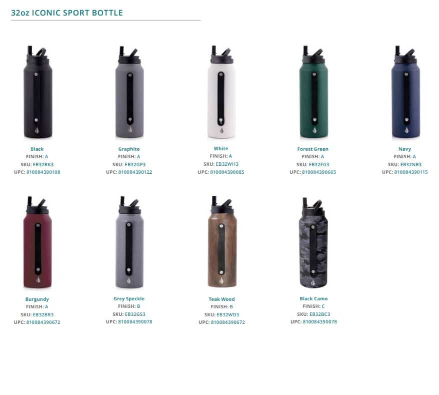 Elemental® 32oz Sport Insulated Stainless Steel Water Bottle w/ Drinking Spout and Straw - 1